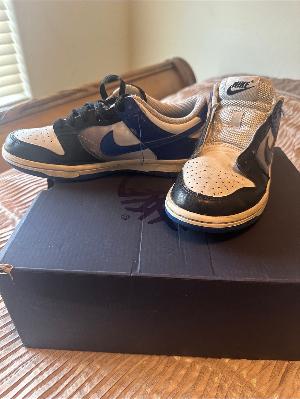 Nike Kids Low-Top Sneakers in Black, White & Blue